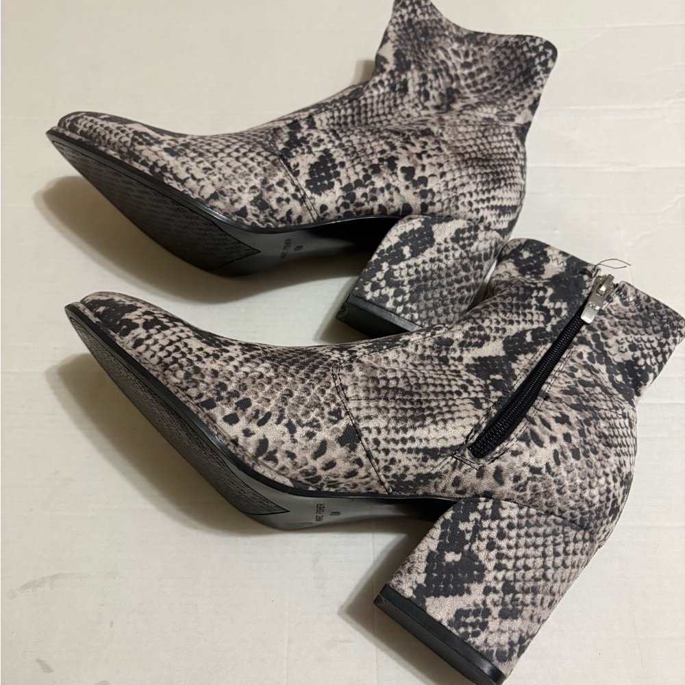 Marc Fisher Snake Print Ankle Booties